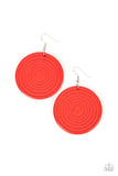 Caribbean Cymbal - Red Paparazzi Earrings