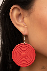 Caribbean Cymbal - Red Paparazzi Earrings