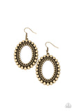 Homestead Hideaway - Brass Paparazzi Earrings