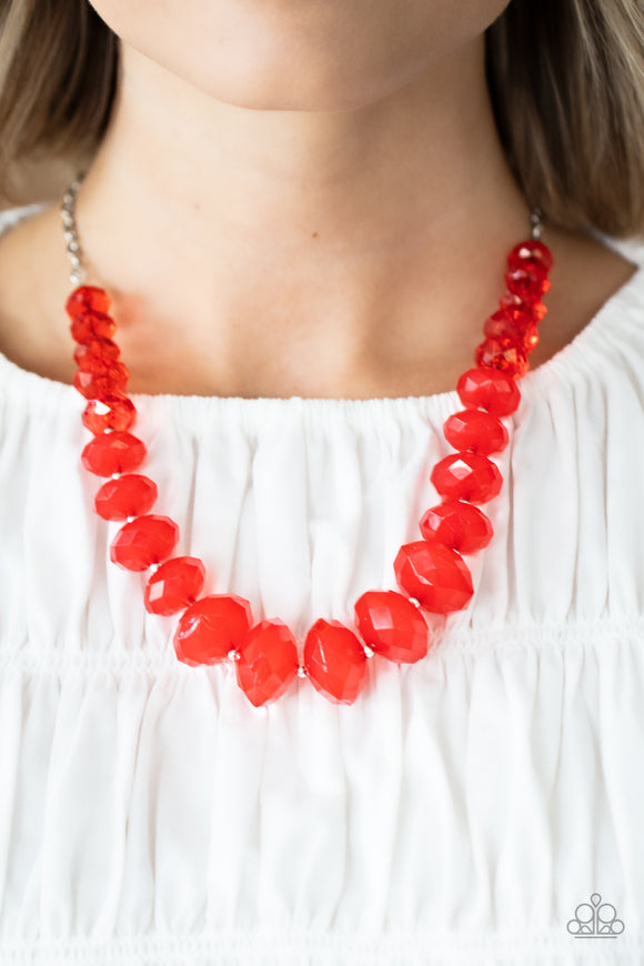 Happy-GLOW-Lucky - Red Paparazzi Necklace Set