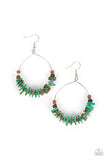 Hawaiian Kiss - Green Paparazzi Earrings