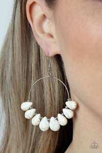 Canyon Quarry - White Paparazzi Earrings