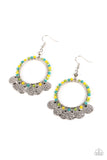 Bohemian Beach Blast - Green Paparazzi Earrings