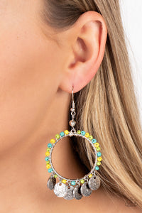 Bohemian Beach Blast - Green Paparazzi Earrings