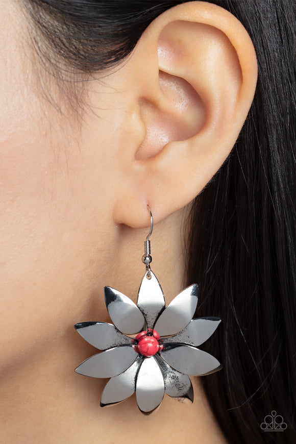 Pinwheel Prairies - Red Paparazzi Earrings