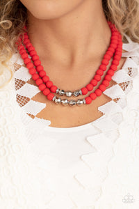 Summer Splash - Red Paparazzi Necklace Set