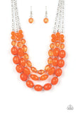 Tropical Hideaway - Orange Paparazzi Necklace Set