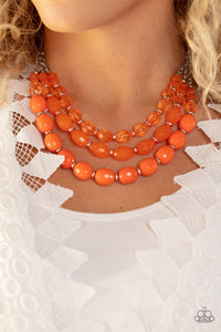 Tropical Hideaway - Orange Paparazzi Necklace Set