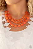 Tropical Hideaway - Orange Paparazzi Necklace Set