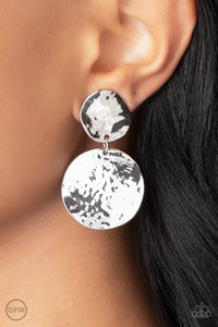 Rush Hour - Silver Clip-on Paparazzi Earrings