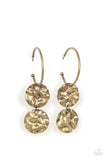 Sending Shock Waves - Brass Paparazzi Earrings