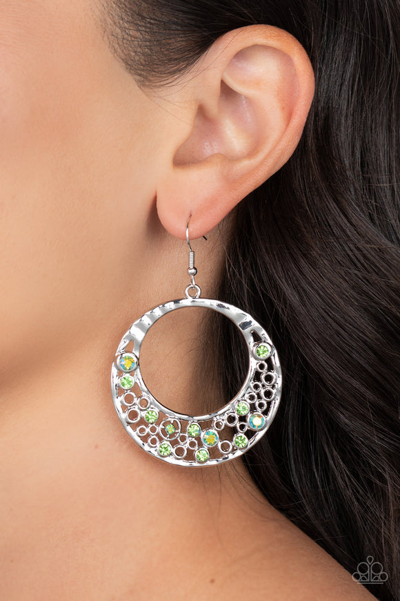 Enchanted Effervescence - Green Paparazzi Earrings