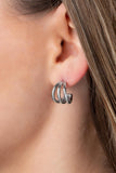 TRIPLE Down - Silver Paparazzi Earrings