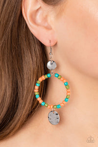 Cayman Catch - Orange Paparazzi Earrings