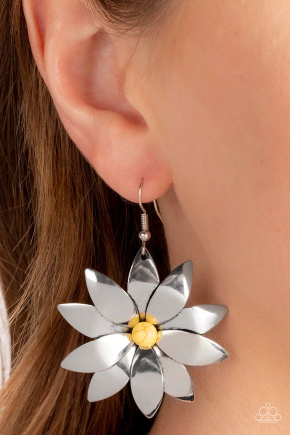 Pinwheel Prairies - Yellow Paparazzi Earrings