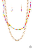 Happy Looks Good on You - Gold Multi Paparazzi Necklace