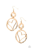 Enchanting Echo - Gold Paparazzi Earrings