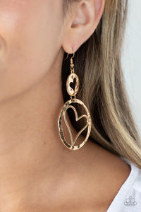 Enchanting Echo - Gold Paparazzi Earrings