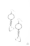 Don’t Miss a HEARTBEAT - White Paparazzi Earrings