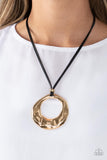 Tectonic Treasure - Gold Paparazzi Necklace