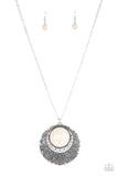 Medallion Meadow - White Paparazzi Necklace