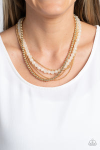 Boardwalk Babe - Gold Paparazzi Necklace Set