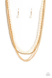 Boardwalk Babe - Gold Paparazzi Necklace Set