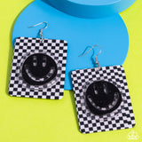 Cheeky Checkerboard - Black Paparazzi Earrings