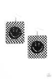 Cheeky Checkerboard - Black Paparazzi Earrings