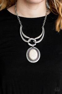 Divide and RULER - White Paparazzi Necklace