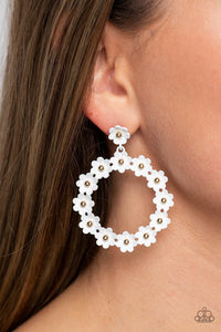 Daisy Meadows - White Paparazzi Earrings