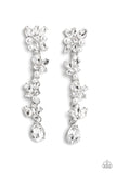 LIGHT at the Opera - White Paparazzi Earrings