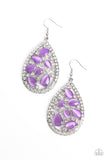 Cats Eye Class - Purple Paprazzi Earrings