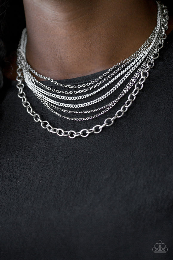 Intensely Industrial - White Paparazzi Necklace