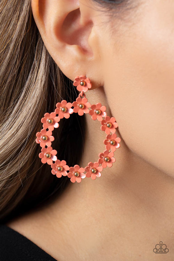 Daisy Meadows - Orange Paparazzi Earrings