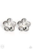 Miami Magic - White Clip-on Paparazzi Earrings