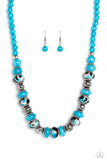 Warped Whimsicality - Blue Paparazzi Necklace Set