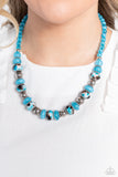 Warped Whimsicality - Blue Paparazzi Necklace Set