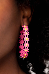 Daisy Disposition - Pink Paparazzi Earrings