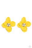 Jovial Jasmine - Yellow Paparazzi Earrings