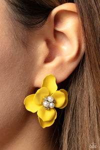 Jovial Jasmine - Yellow Paparazzi Earrings