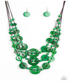 Bali Boardwalk - Green Wood Paparazzi Necklace Set