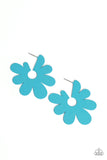 Flower Power Fantasy - Blue Paparazzi Earrings