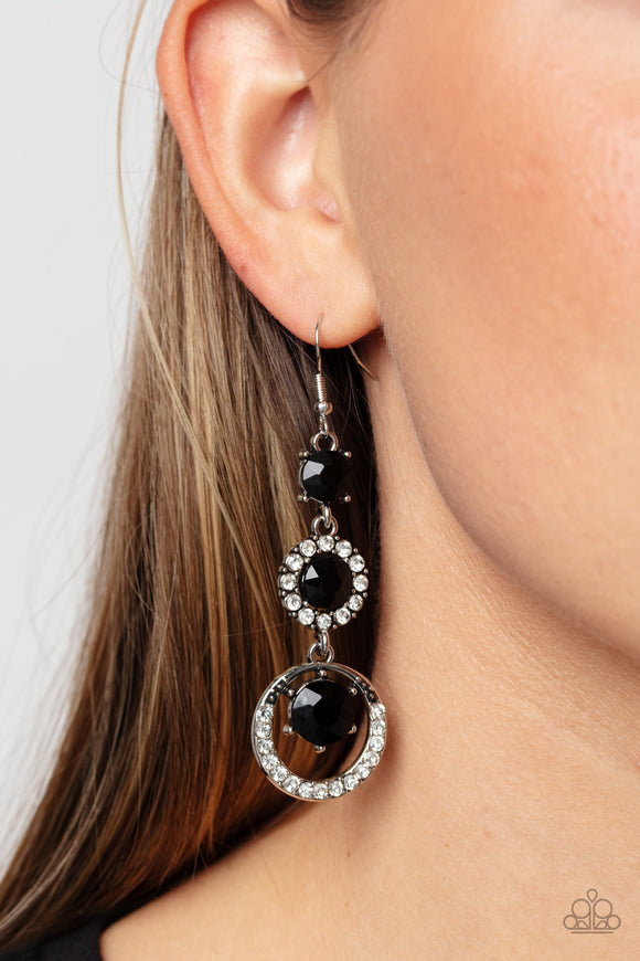 Enchanting Effulgence - Black Paparazzi Earrings