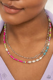 Coastal Composition - Pink Paparazzi Necklace, Earrings & Bracelet Set