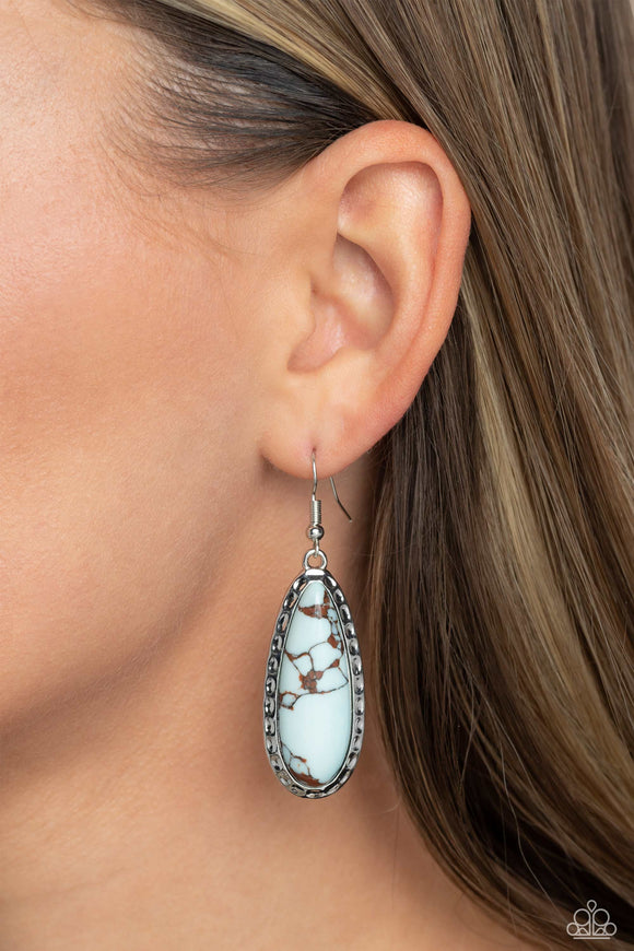 TEARDROP-Dead Dynasty - Blue Paparazzi Earrings