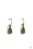 Borderline Baddie - Brass Paparazzi Earrings