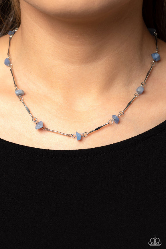 Chiseled Construction - Blue Paparazzi Necklace