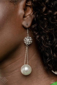 Ballerina Balance - White Paparazzi Earrings