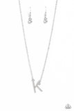 INITIALLY Yours - K - White Paparazzi Necklace